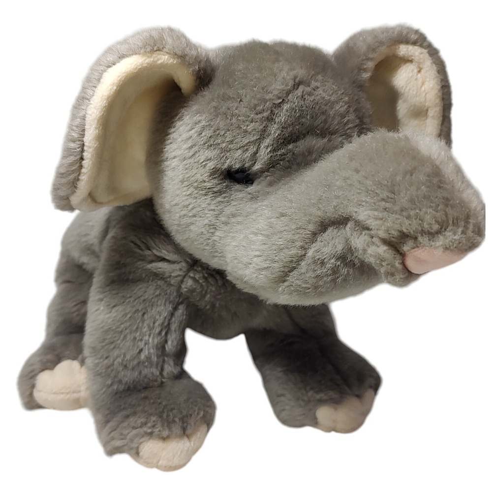 Retro Ty Elephant Plush Stuffed Animal Toy 2006 Gray with Cream Ears and Pads